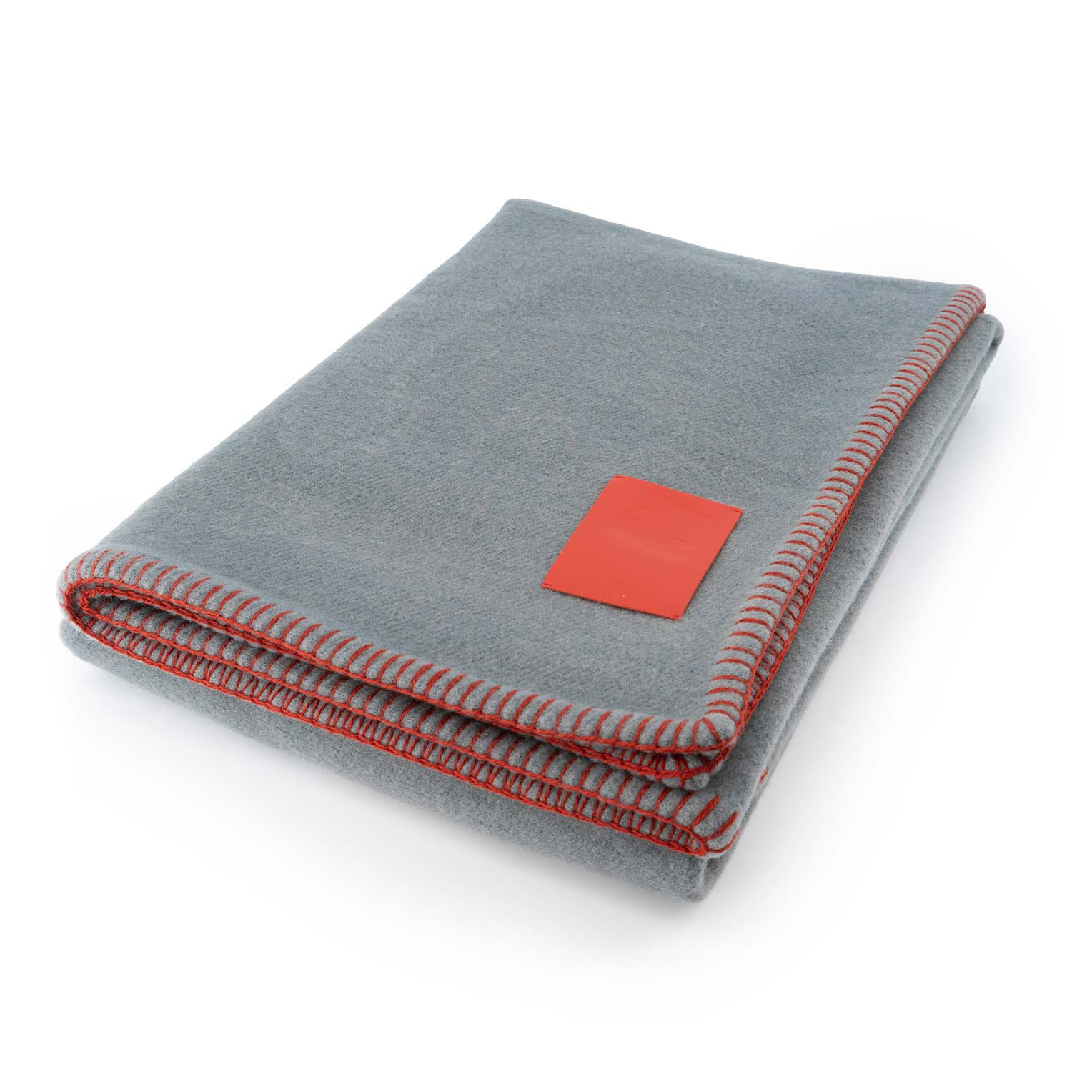Vesper Grey and Orange Merino Blanket