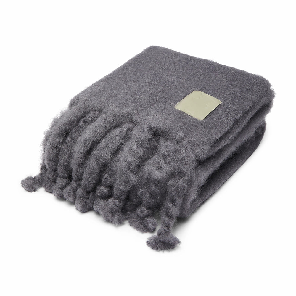 Cobble Mohair Blanket – Grey