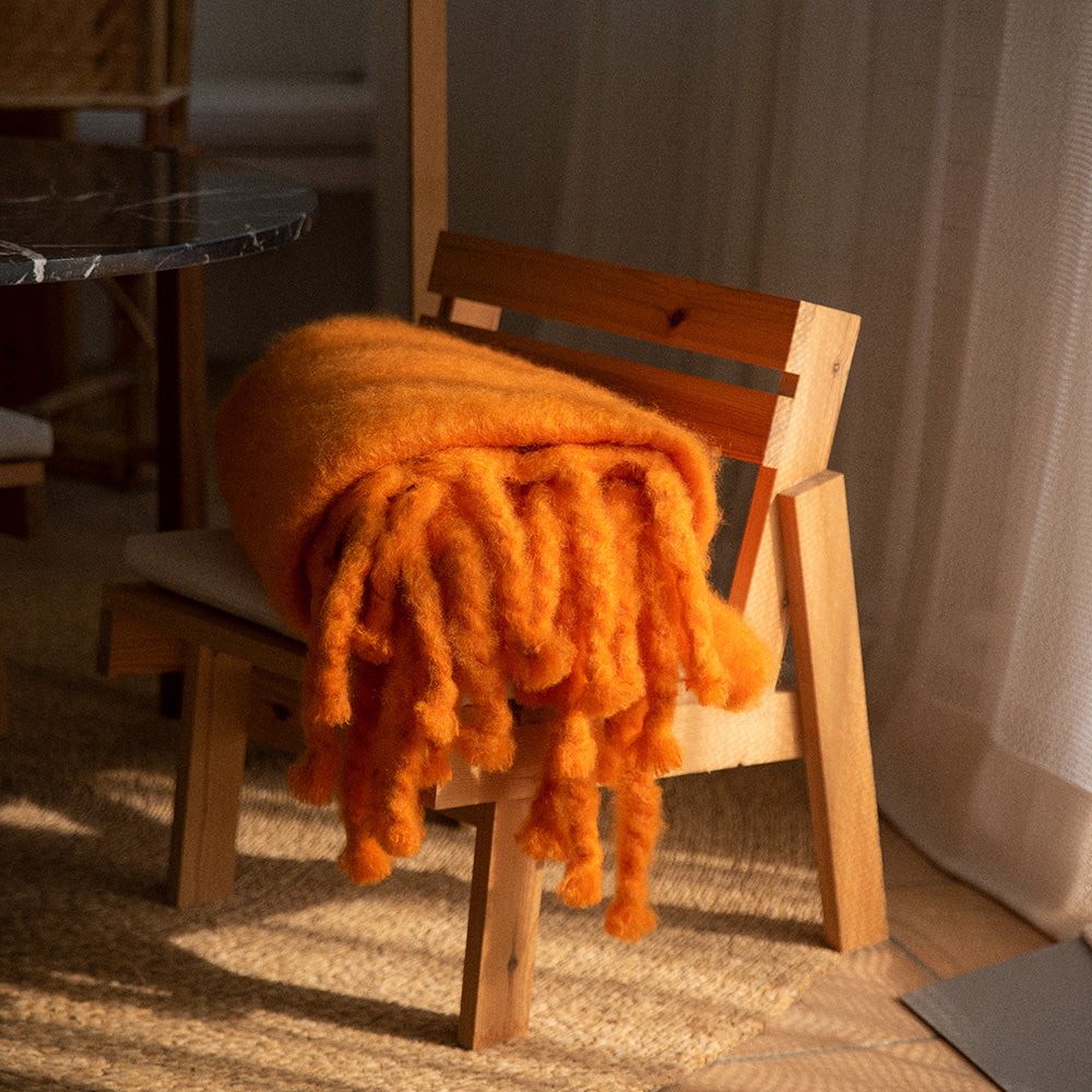 Orange Mohair Blanket
