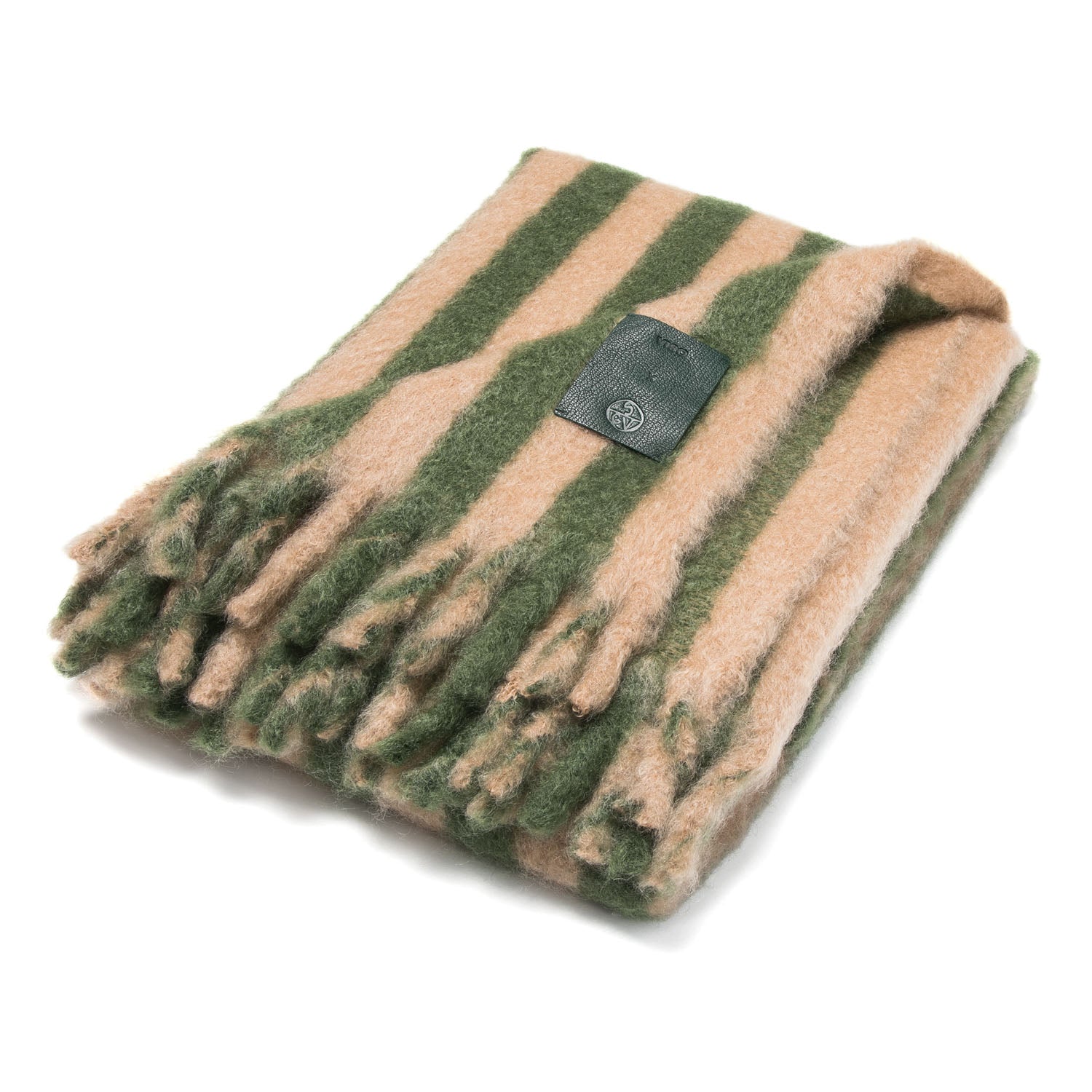 Cabana Green Stripe Mohair Blanket