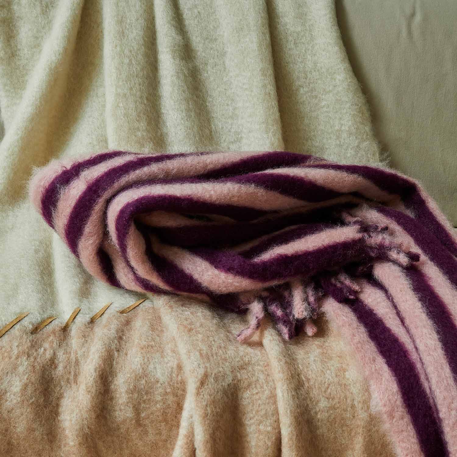 Cabana Bordeaux Mohair Blanket