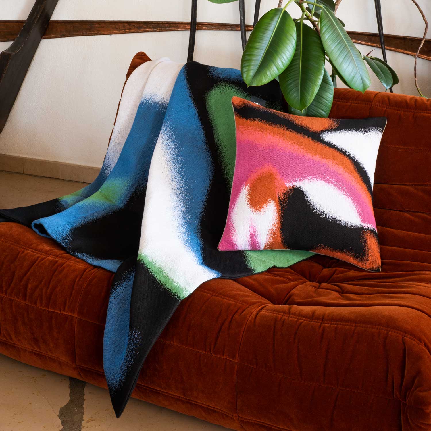 Blue and green Tapestry Blanket