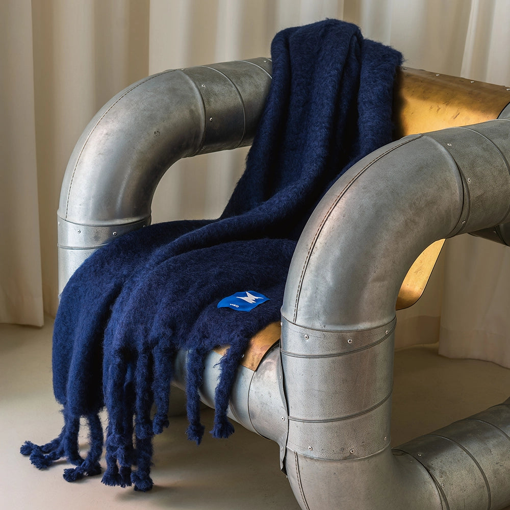 Azurro Mohair Blanket – Navy