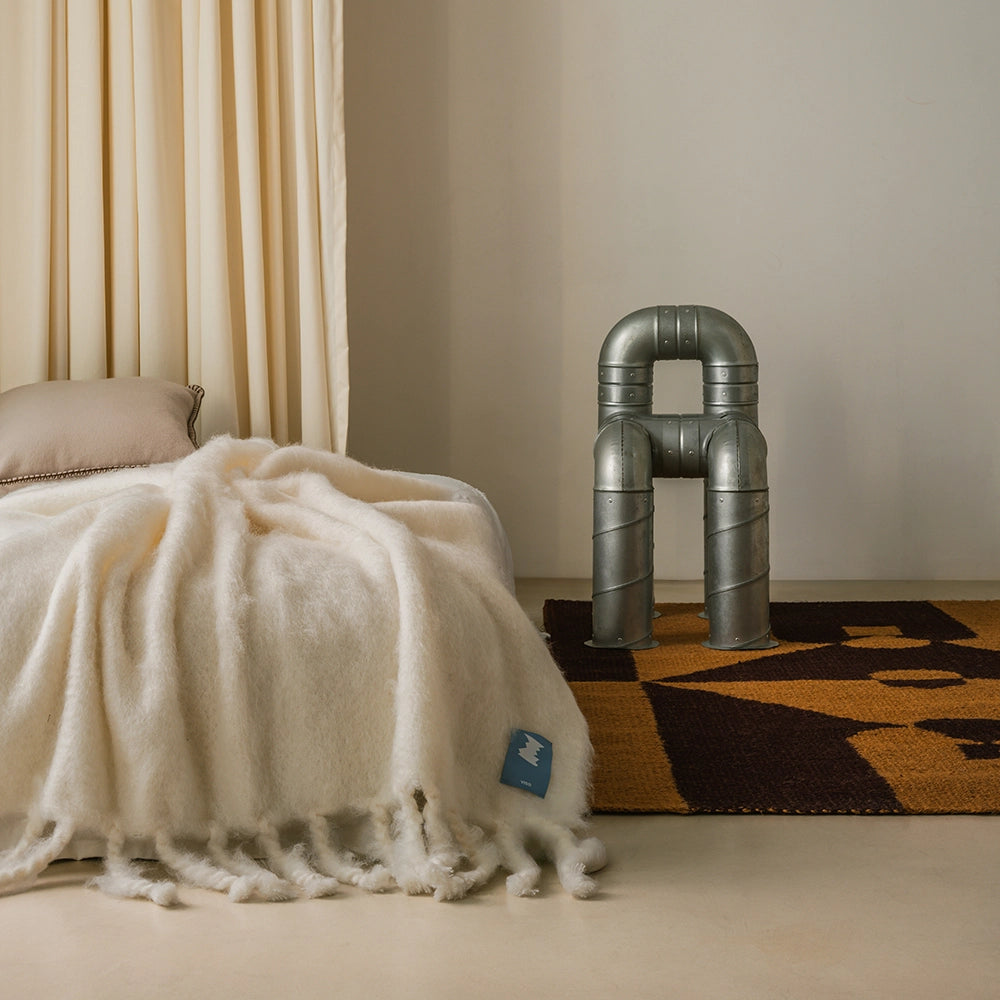 Kumo Mohair Blanket – White