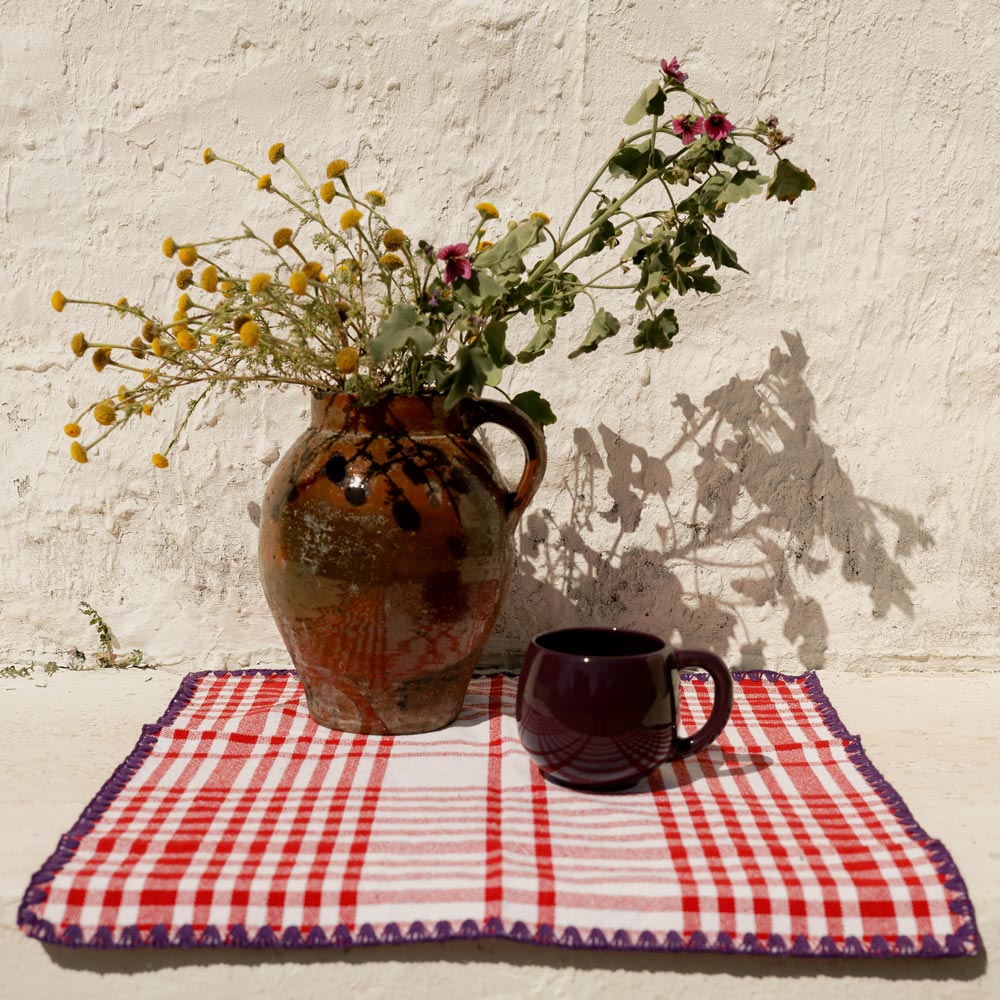 Red and Purple Trattoria Set of Two Napkins