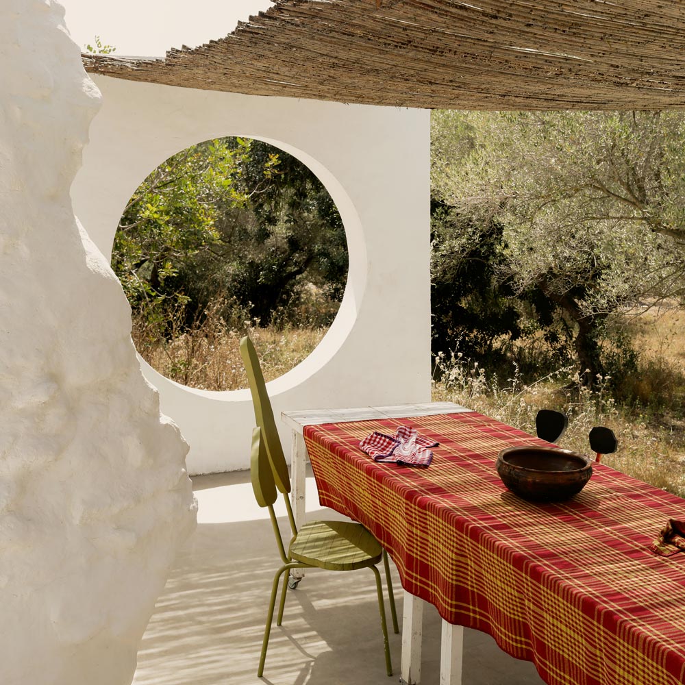 Bordeaux and Yellow Trattoria Tablecloth
