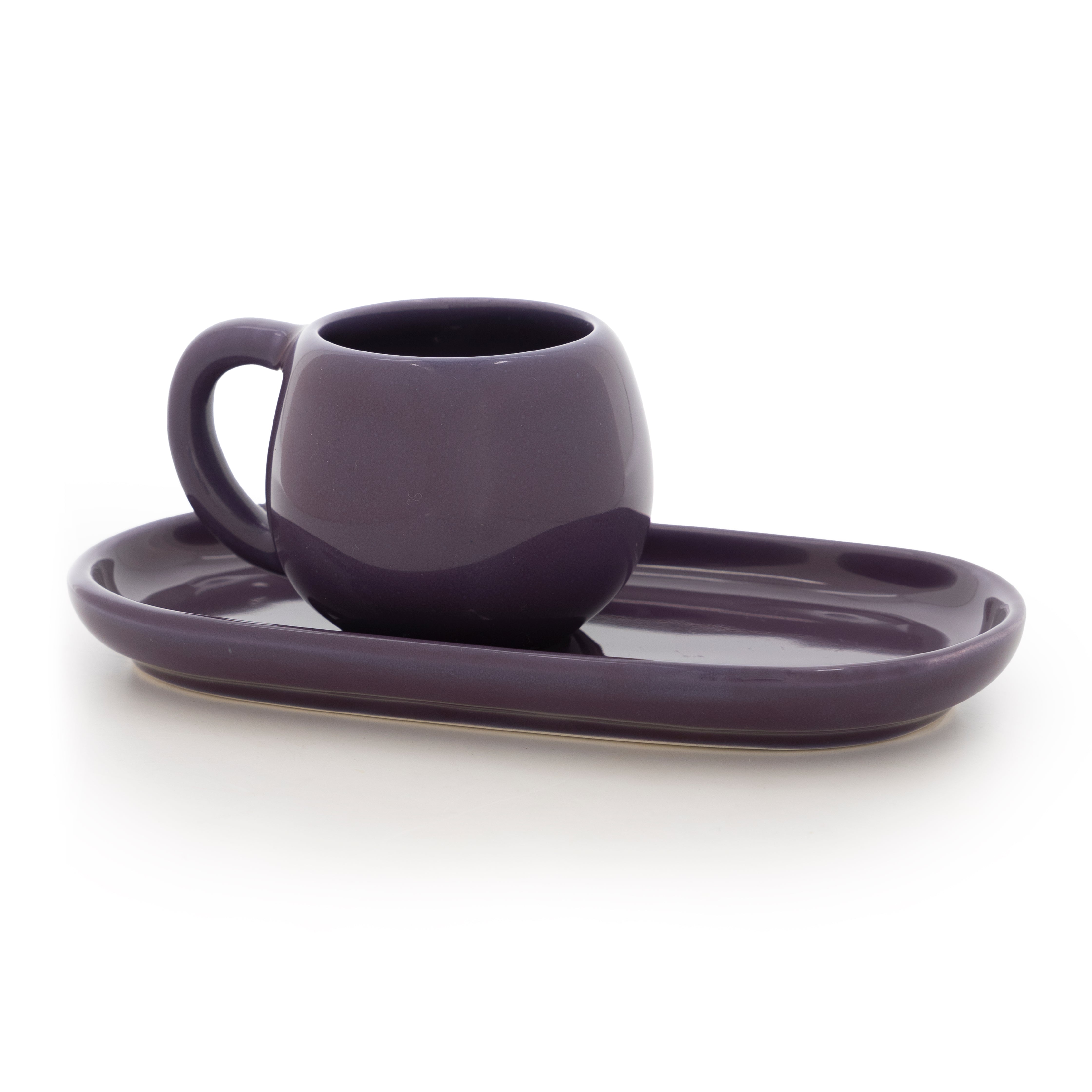 Purple Ceramic Espresso Set