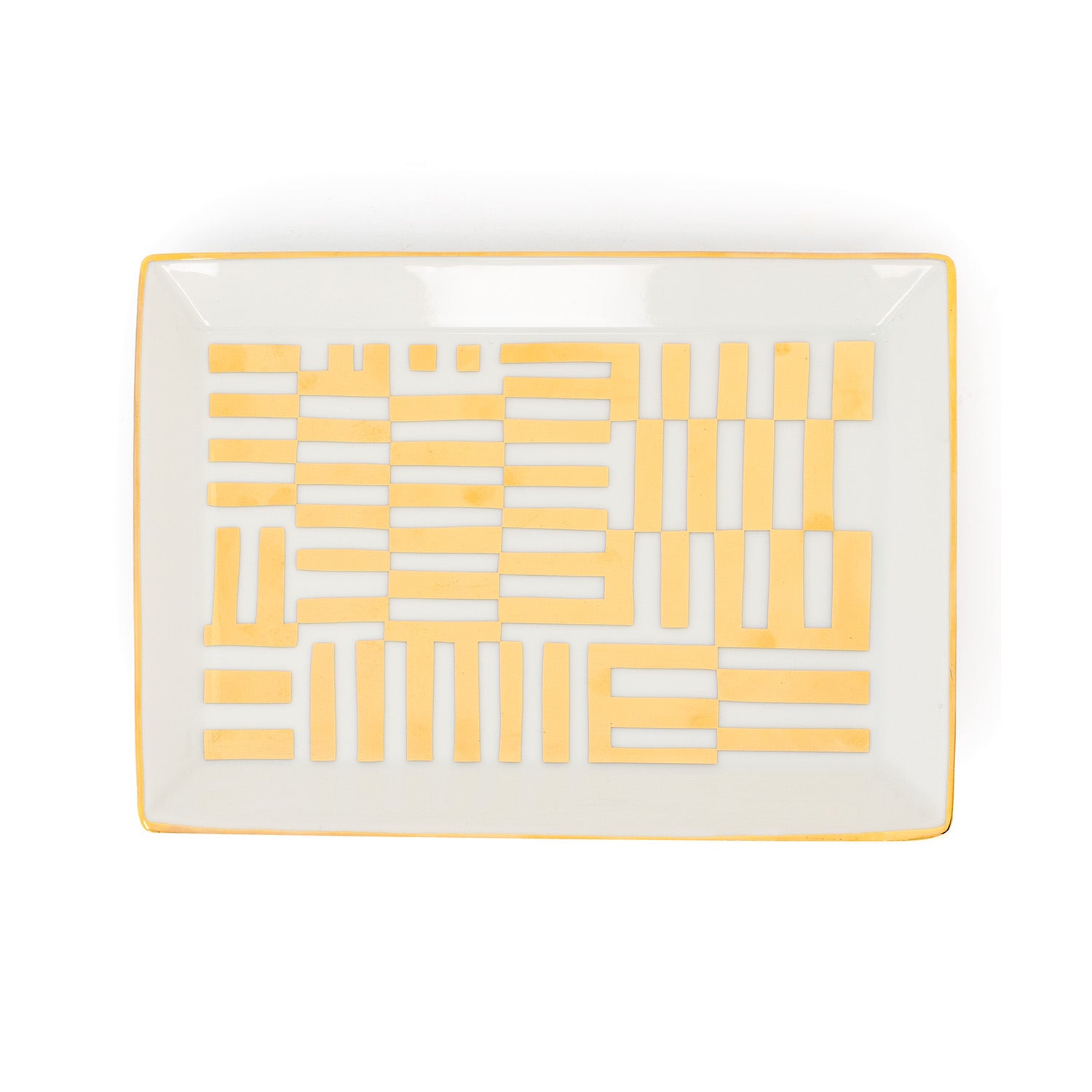 Abstract Gold Porcelain Tray