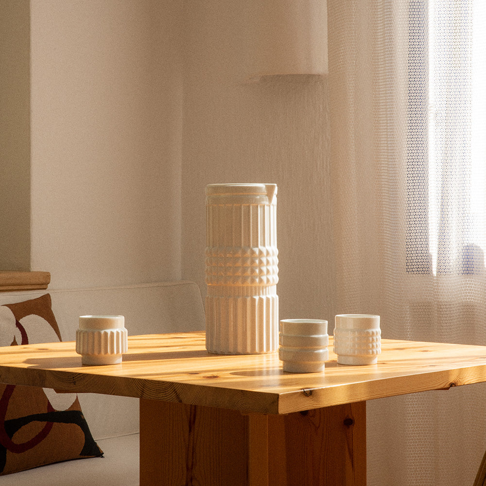 Tuercas White Porcelain Set of Three cups