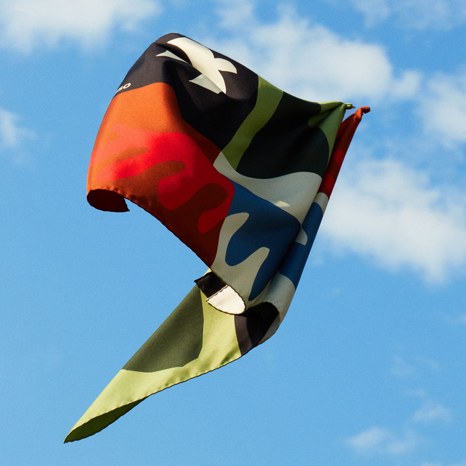 Sky Italian Silk Scarf