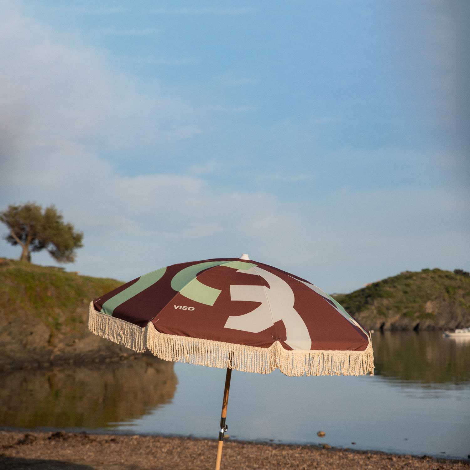 Brown and Green Resort Umbrella