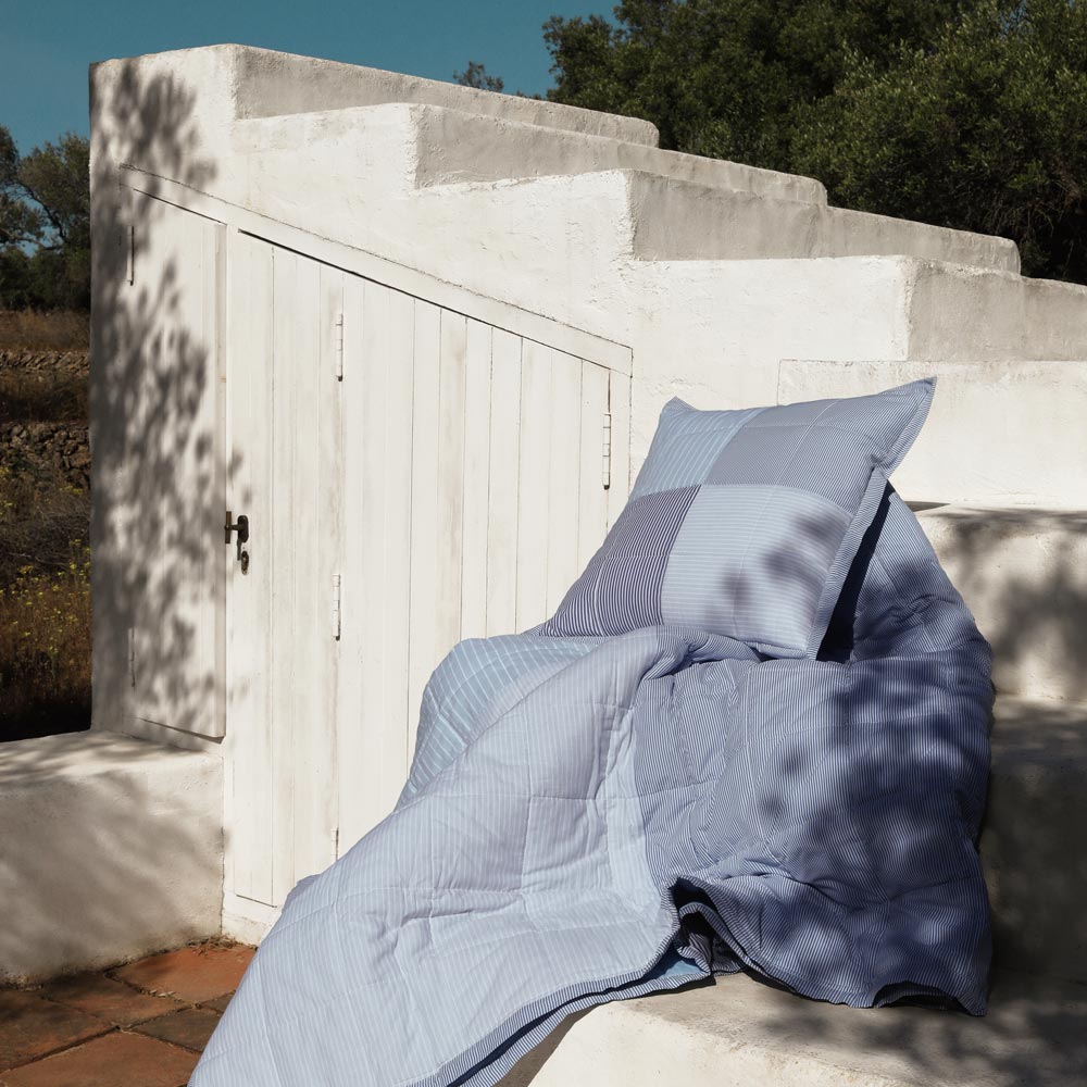 Blue Patchwork Blanket Regular