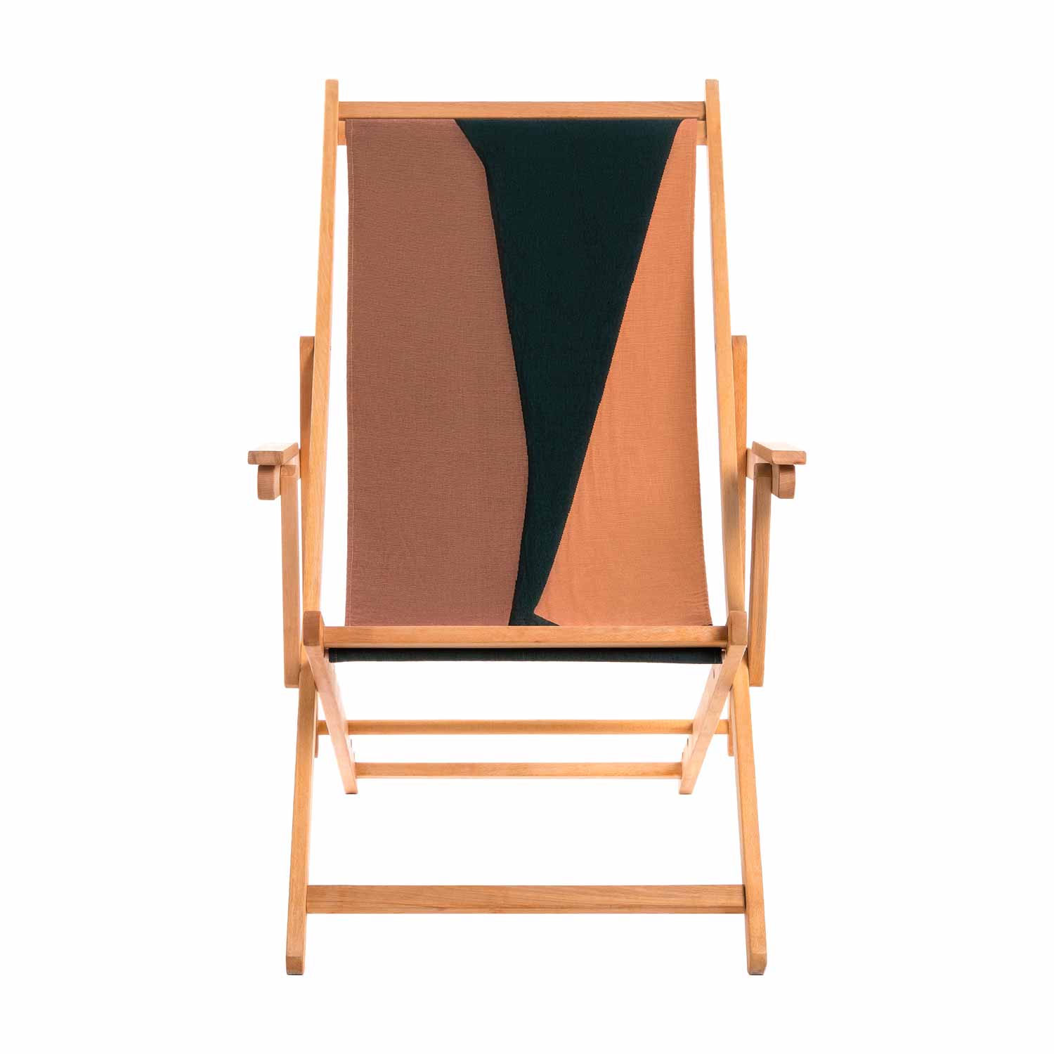 Brown and orange teak tapestry Chair