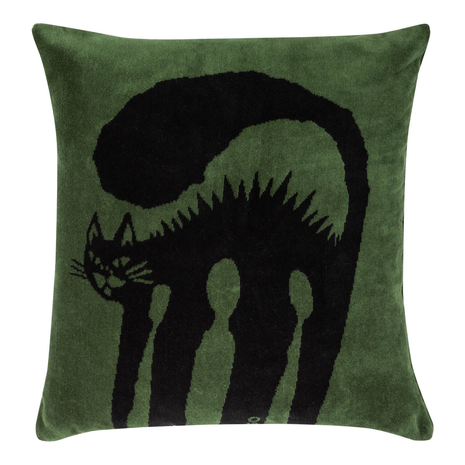 Cat and Match Green Pillow Cover