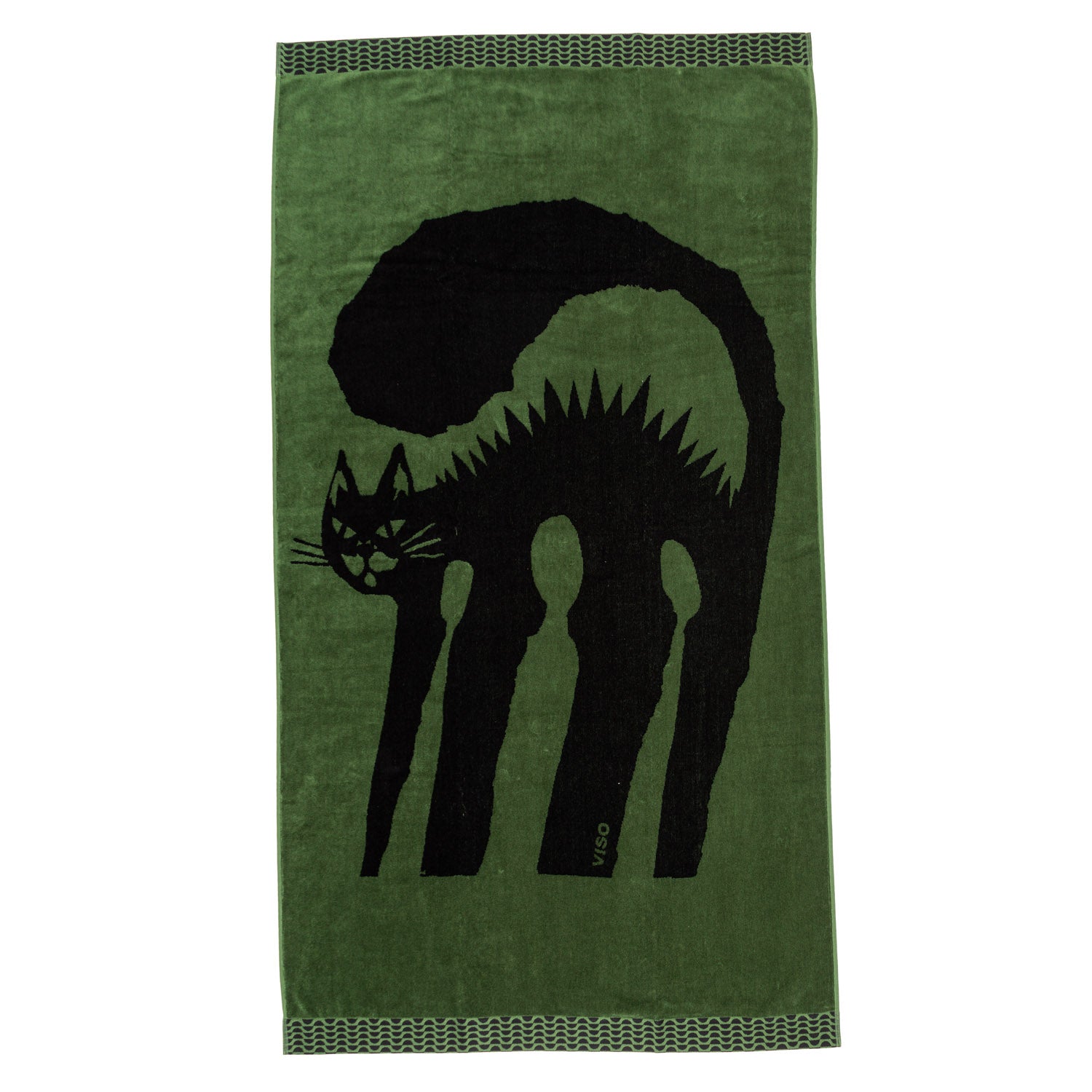 Cat and Match Green Towel