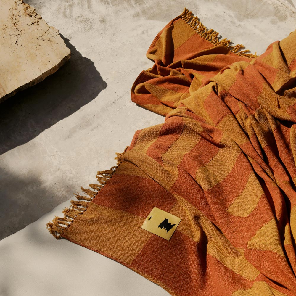 Mustard and Wine Beach Towel