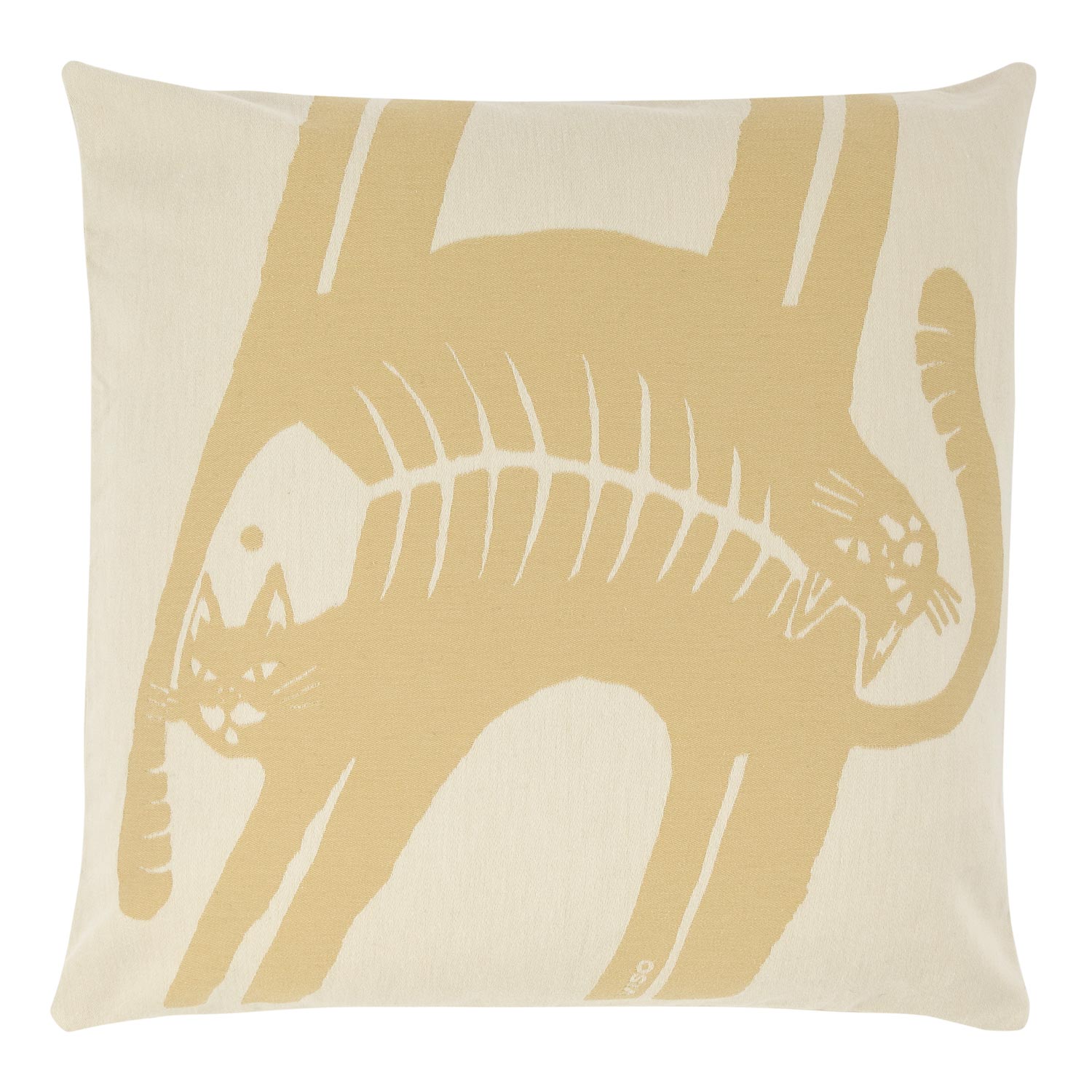 CatFish Beige Cotton Pillow Cover
