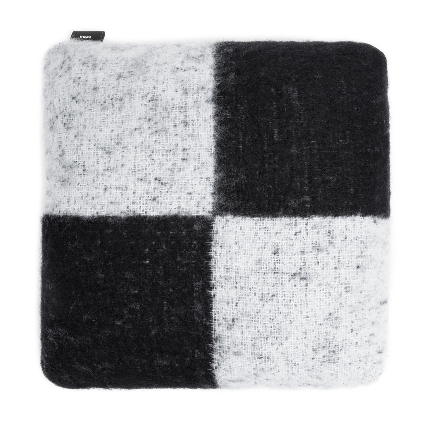 Check Mohair Pillow Cover
