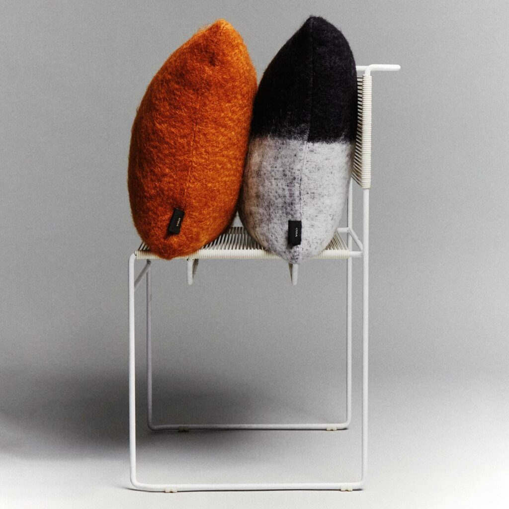 Check Mohair Pillow Cover
