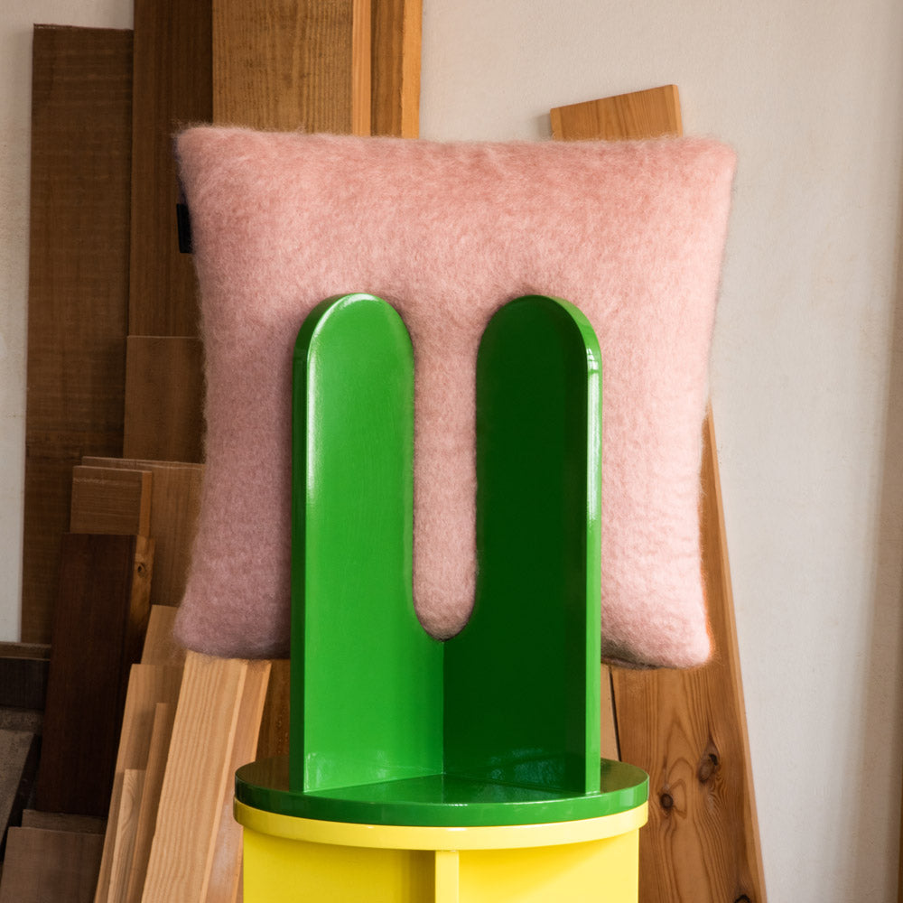 Pink Mohair Pillow Cover