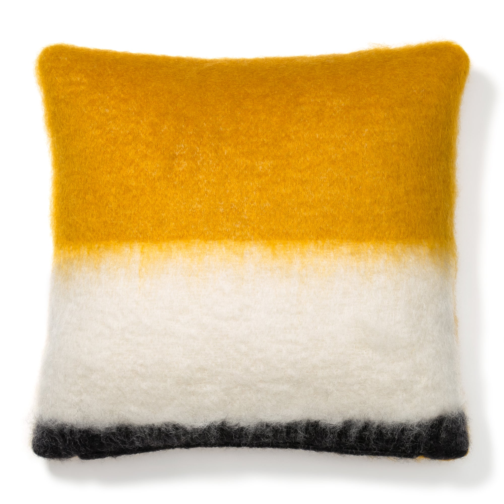 Mustard Striped Mohair Pillow Cover