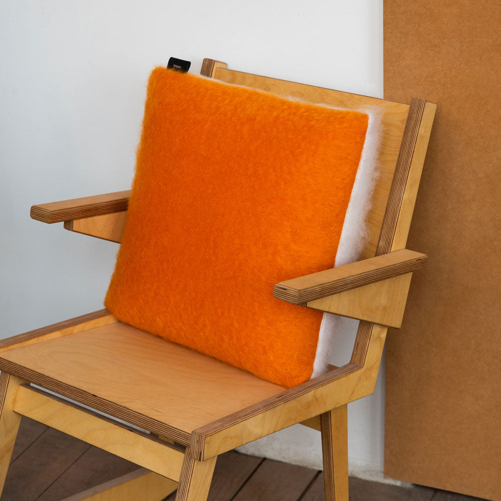 Orange Mohair Pillow Cover
