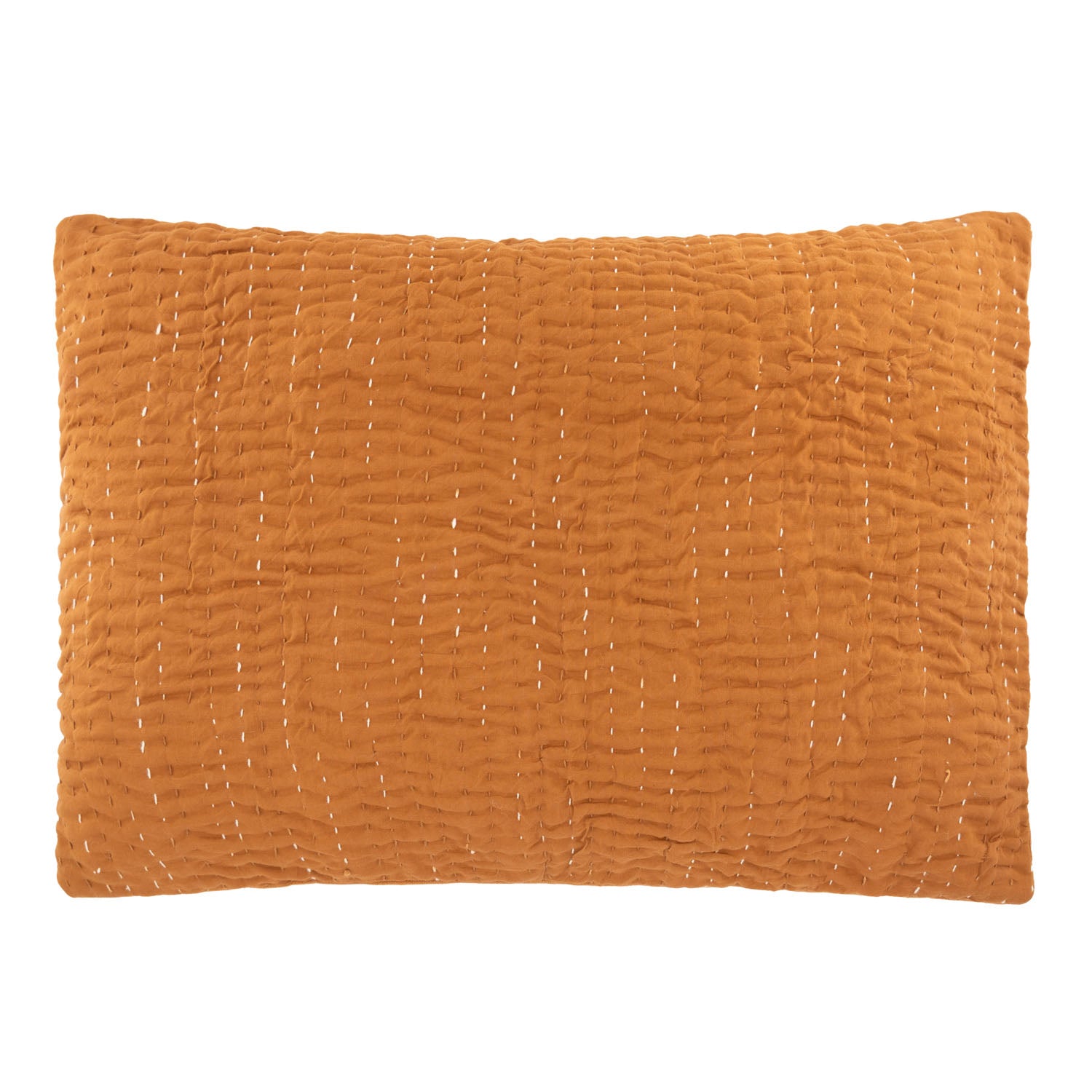 Copper Brown Botanical Cotton Pillow Cover