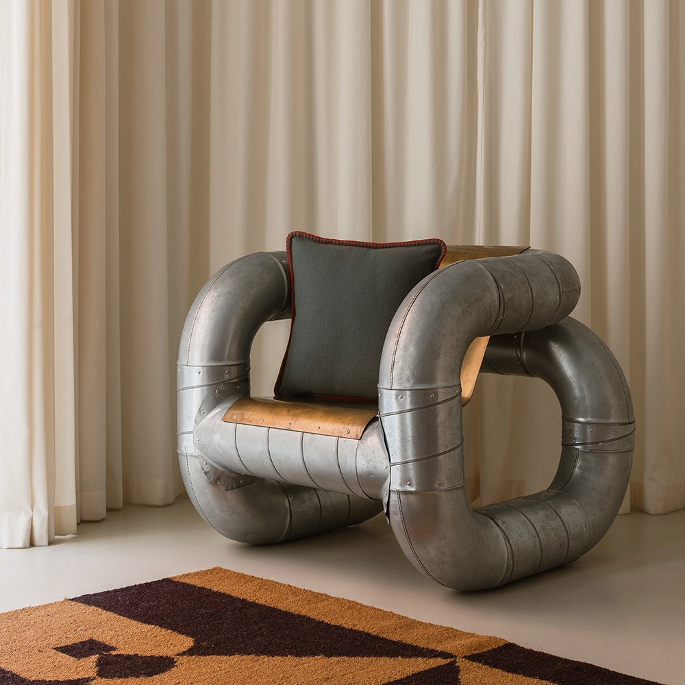Vesper Merino Pillow Cover – Grey and Orange